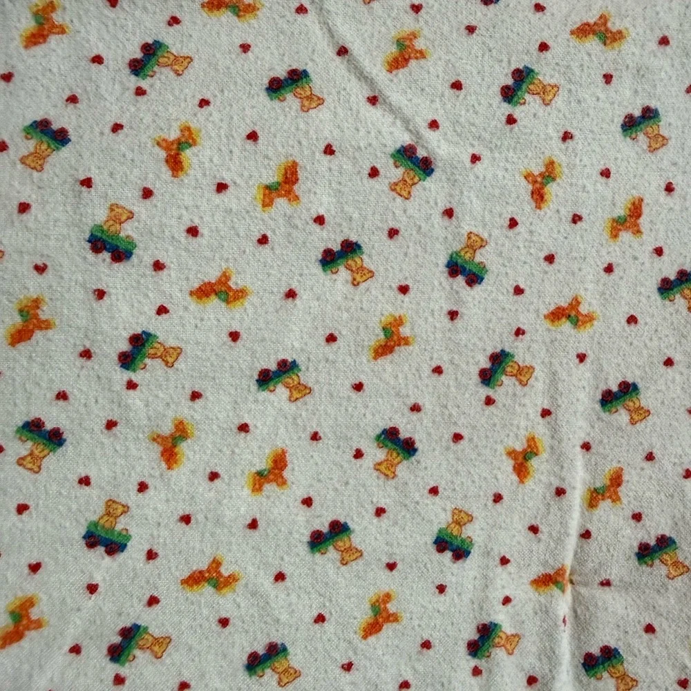 Vintage Style Grandmacore Quilted Crib Blanket‎ Teddy Bear 38x38